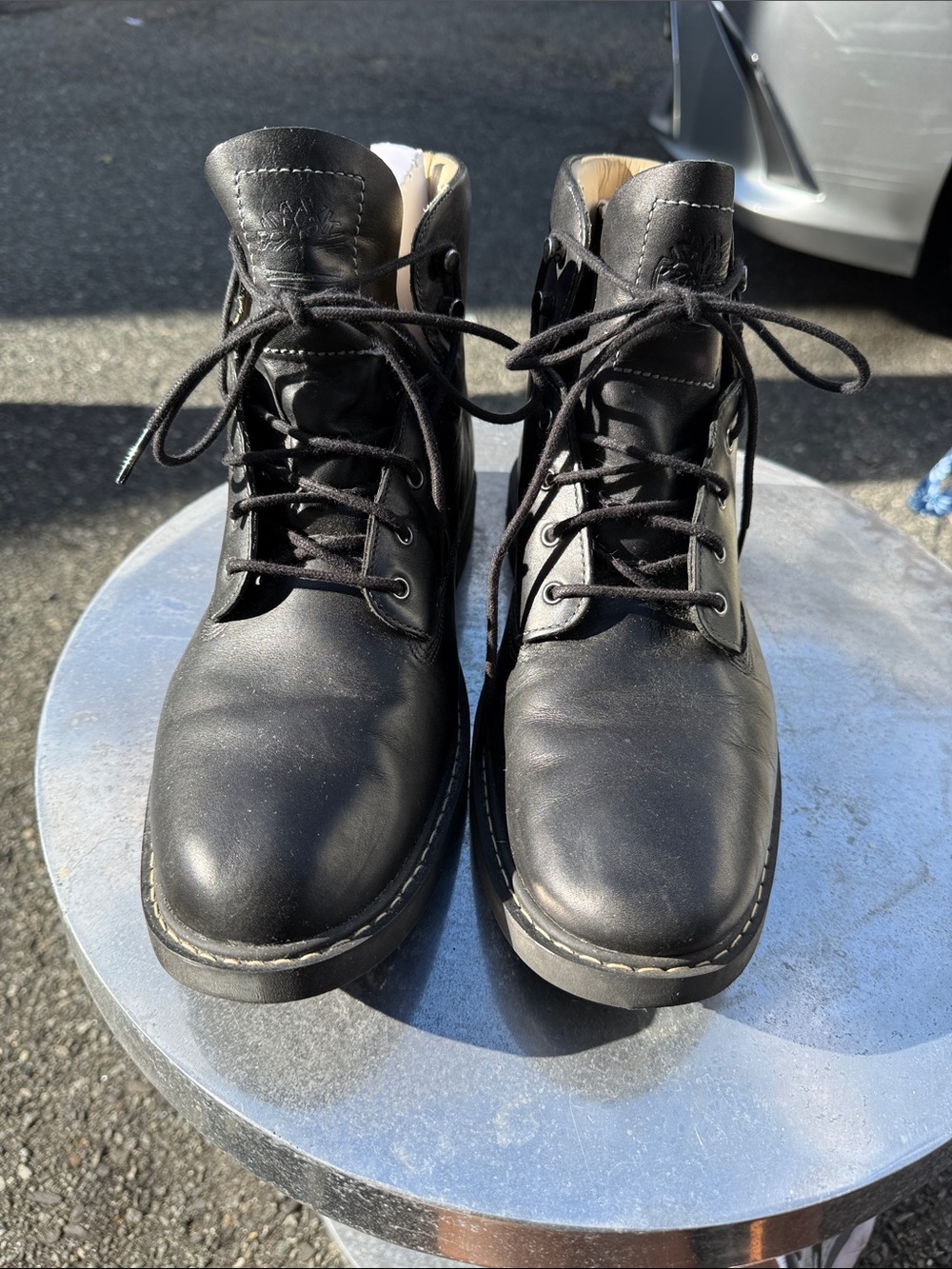 Timberland WBlack Men's Leather Lace-Up Boots worn twice
